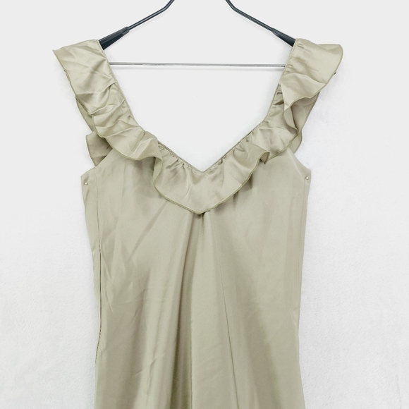 New Show Me Your Mumu Serene  Moss Green Luxe Satin Slip Dress P5166 - Picture 3 of 9